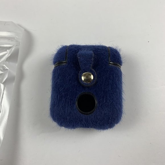 Posh Tech Wool Case Cover only for Apple AirPods Headphone Navy Blue/Black 6190 - Picture 4 of 5